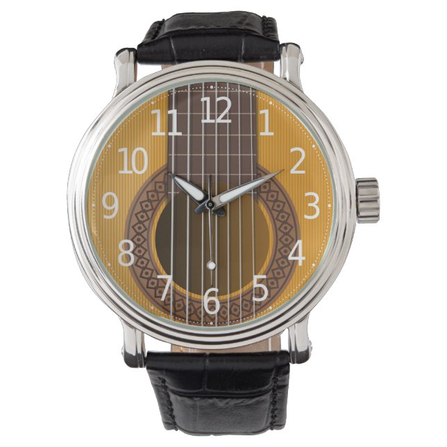 Einfache Elegante Musical Guitar | Männerwache Armbanduhr (Vorderseite)