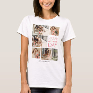 Einfache Elegante Mutter Days Geschenk Foto Collag T-Shirt