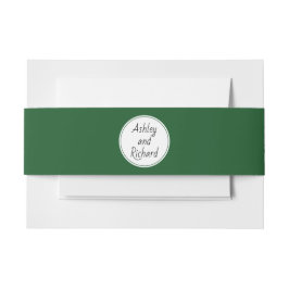 Einfache, elegante Namen, grüne Hochzeitseinladung Einladungsbanderole