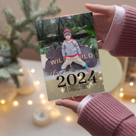 Einfache Elegante New Year Foto Holiday Card Feiertagskarte
