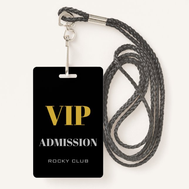 Einfache Elegante Nightclub VIP Access Pass VIP Ausweis (Vorderseite mit Schlüsselband)