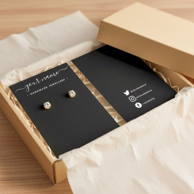 Einfache elegante Ohrring-Display-Karte (Simple elegant stud earring display card.)