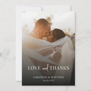 Einfache elegante Paar-Foto-Hochzeit-Dankeskarten Dankeskarte