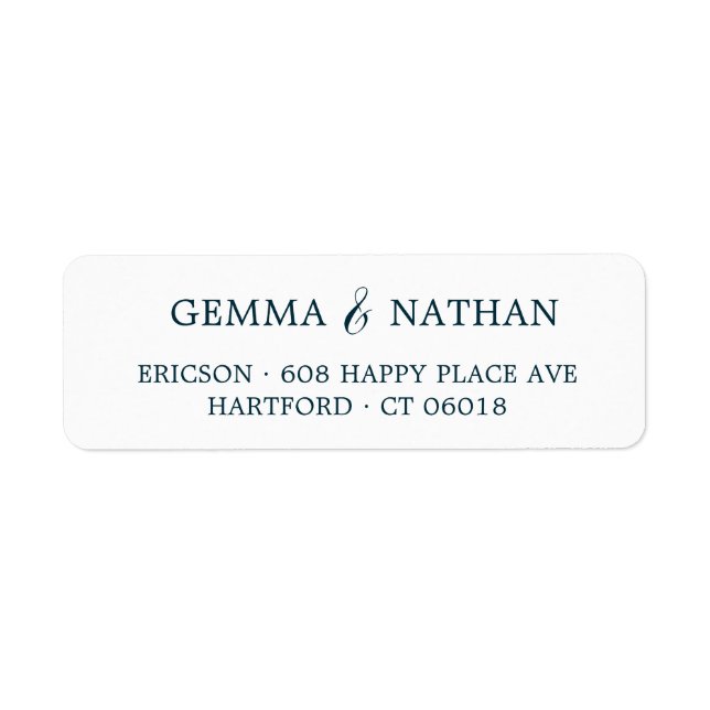 Einfache Elegante Paare Name Aquamarine Rücksendea (Vorne)