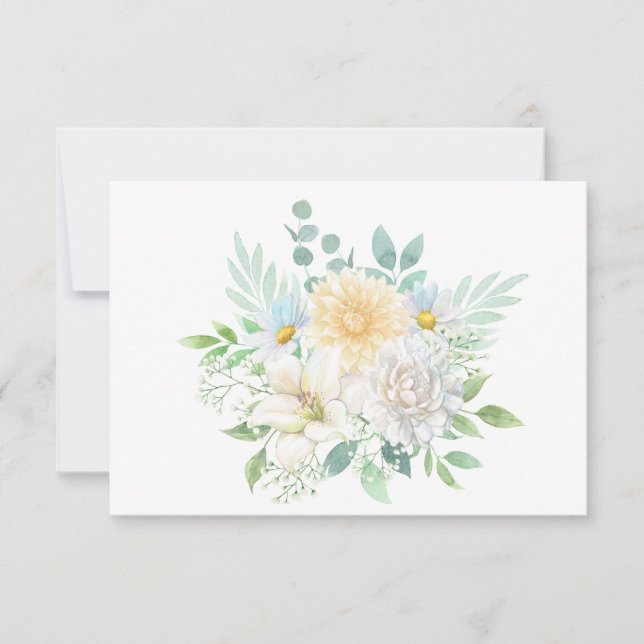 Einfache Elegante Pastel Floral Bouquet Wohnung Mitteilungskarte (Vorderseite)