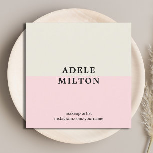 Einfache Elegante Pastel Makeup Artist Quadratische Visitenkarte