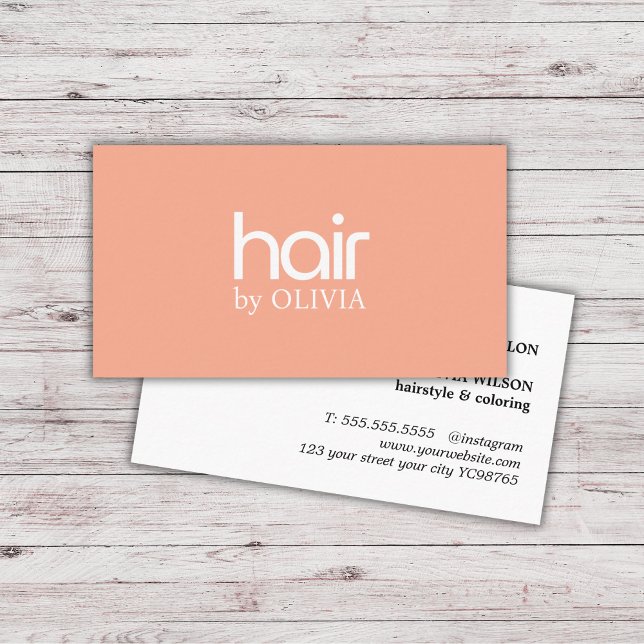 Einfache Elegante Pastel White Hair Stylist Visitenkarte (Von Creator hochgeladen)