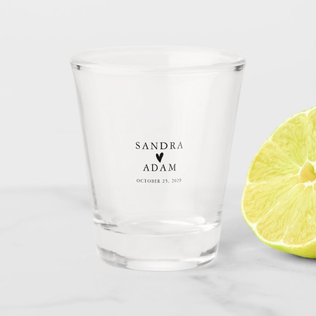 Einfache Elegante Personalisierte Gastgeschenk Hoc Schnapsglas (Vorderseite)