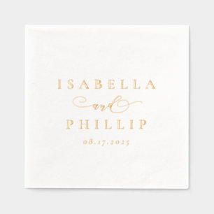 Einfache elegante personalisierte Hochzeit Servietten Mit Folie