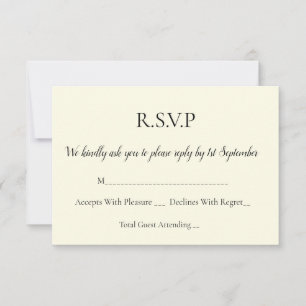 Einfache elegante personalisierte UAWG RSVP Karte