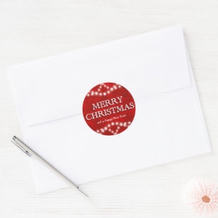 Einfache Elegante Personalisierte Weihnachtsbeleuc Runder Aufkleber