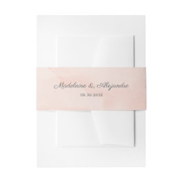 Einfache, elegante pfirsichrosa Hochzeit Einladungsbanderole