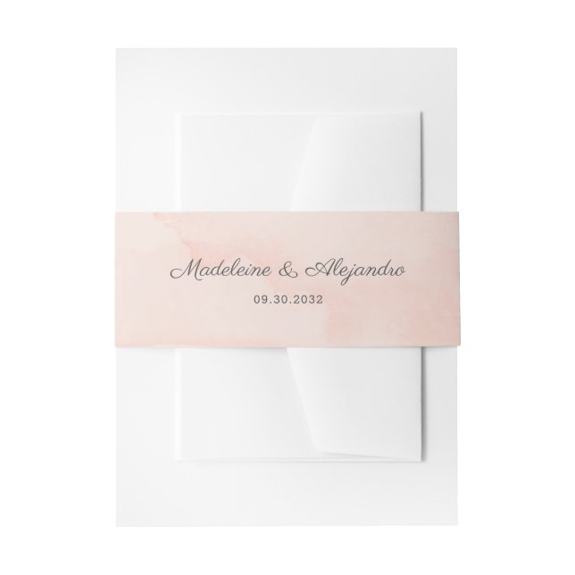 Einfache, elegante pfirsichrosa Hochzeit Einladungsbanderole (Vorderseite Beispiel)