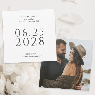 Einfache Elegante Platz Save the Date mit Foto