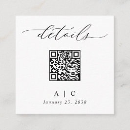 Einfache Elegante QR Code Hochzeitsdetails Begleitkarte
