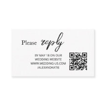 Einfache elegante QR-Code moderne Beilagekarte