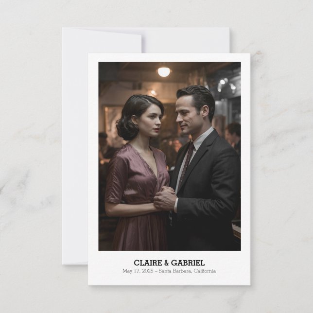 Einfache elegante religiöse Texte, Foto Save the D Save The Date (Vorderseite)