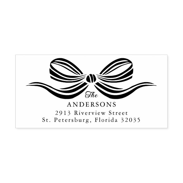 Einfache Elegante Ribbon Bow Wood Art Briefmarke Gummistempel (Prägung)