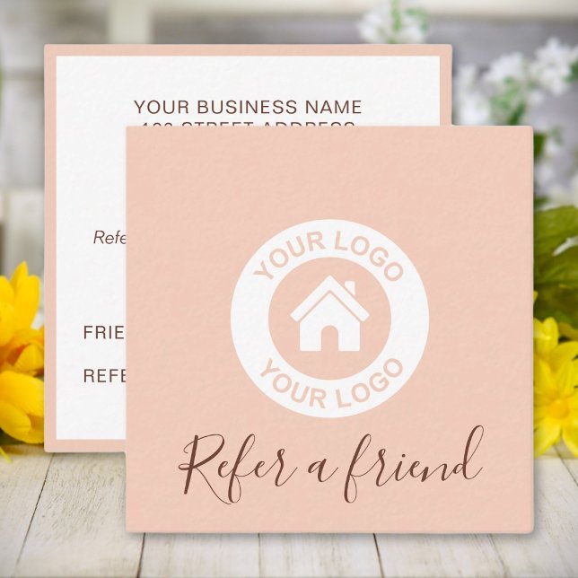 Einfache Elegante Rosa Empfehlungskarte (Von Creator hochgeladen)