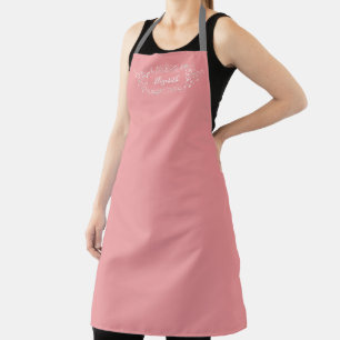Einfache, elegante rosa Girly Cooking Backmonogram Schürze