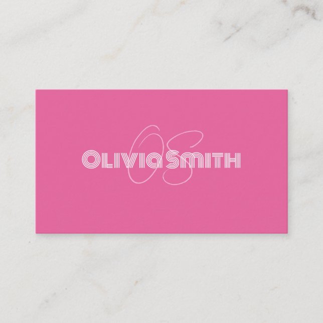 Einfache elegante rosa Minimalistische Visitenkart Visitenkarte (Vorderseite)