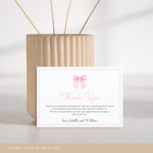 Einfache elegante rosa Schleife Baby Shower