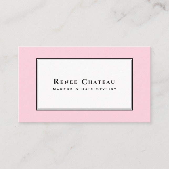 Einfache Elegante Rosa Schönheit Beruflich Visitenkarte (Vorderseite)