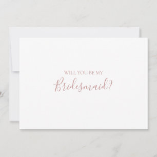 Einfache elegante Rose Gold Bridesmaid Vorschlagsk Einladung