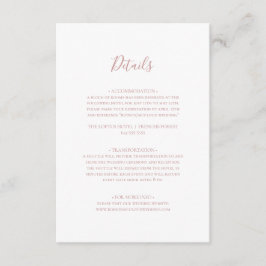 Einfache Elegante Rose Gold Details Eintrittskarte Begleitkarte