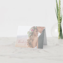 Einfache Elegante Rose Gold Foto Danke Karte
