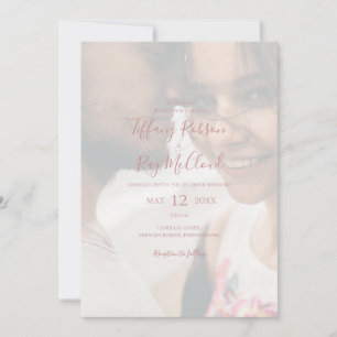 Einfache Elegante Rose Gold Foto Lässig Hochzeit Einladung