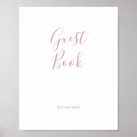Einfache Elegante Rose Gold Gästebuchsignatur