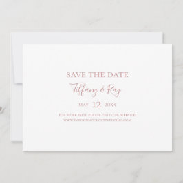 Einfache Elegante Rose Gold Horizontal Save the Da Date