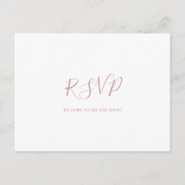 Einfache Elegante Rose Gold Menü Auswahl RSVP Kart Postkarte