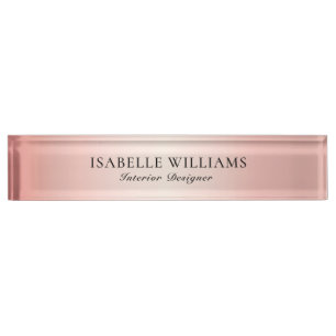 Einfache Elegante Rose Gold Namensplakette