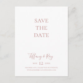 Einfache Elegante Rose Gold Save the Date Postkart Einladungspostkarte