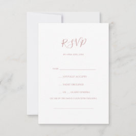 Einfache Elegante Rose Gold Song Request RSVP Card Karte