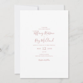 Einfache Elegante Rose Lässige Hochzeit Einladung