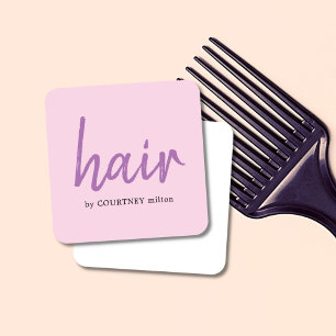 Einfache Elegante Rose Lila Haarstühle  Quadratische Visitenkarte