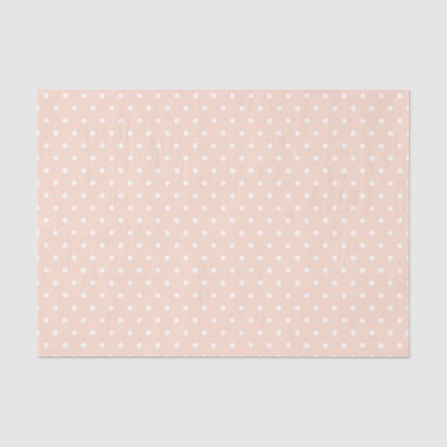 Einfache Elegante Rose Rosa mit Polka Dots Seidenpapier (Vorderseite)