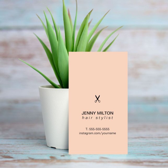 Einfache Elegante Rose Schwarzer Schissenhair Styl Visitenkarte (Von Creator hochgeladen)