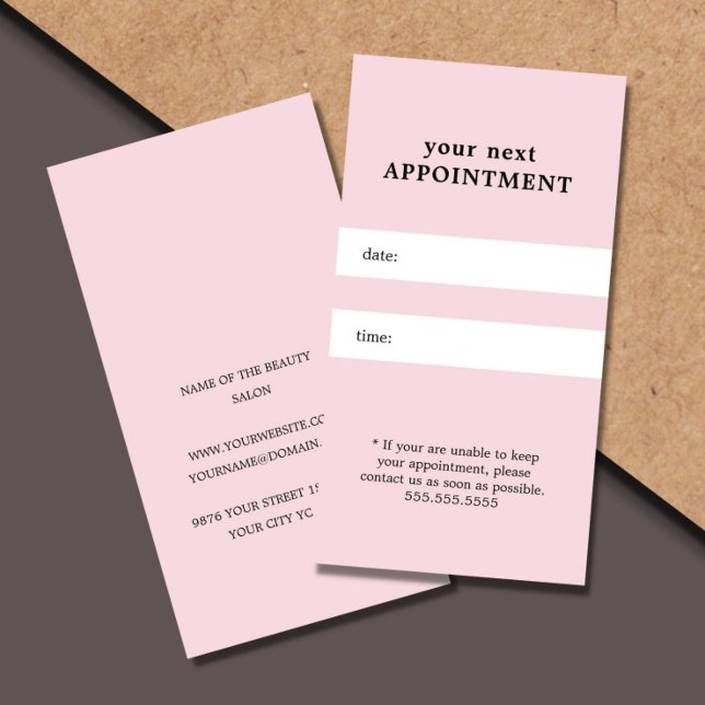 Einfache Elegante Rose Weiße Schönheit Ernennung Terminkarte (Von Creator hochgeladen)