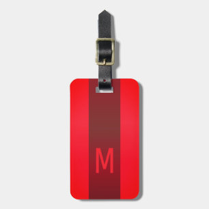 Einfache elegante Rot-Maroon-Metal-mit Monogramm B Gepäckanhänger