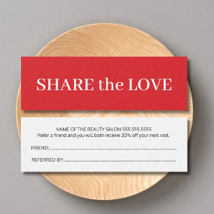 Einfache Elegante Rot-Weiß-Schönheitskarte