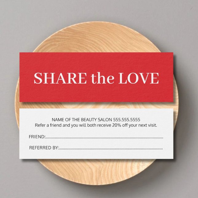 Einfache Elegante Rot-Weiß-Schönheitskarte (Von Creator hochgeladen)