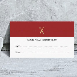 Einfache Elegante Rote Haare Stillistische Termink Terminkarte