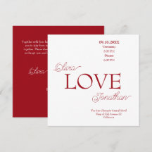 Einfache, elegante Rote Liebe Hochzeit