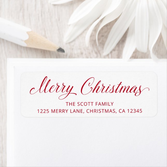 Einfache Elegante Rote Schrift Moderne Weihnachten (Insitu)