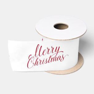 Einfache Elegante Rote Schrift Moderne Weihnachten Satinband