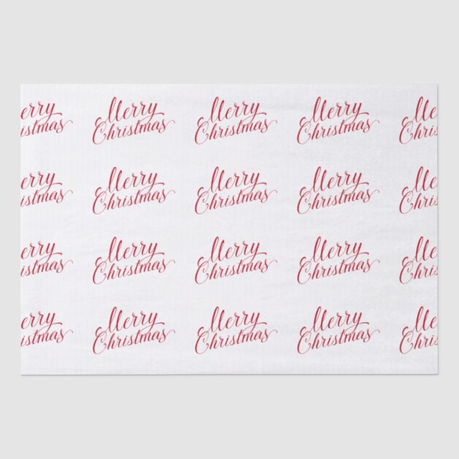 Einfache Elegante Rote Schrift Moderne Weihnachten Seidenpapier (Vorderseite)